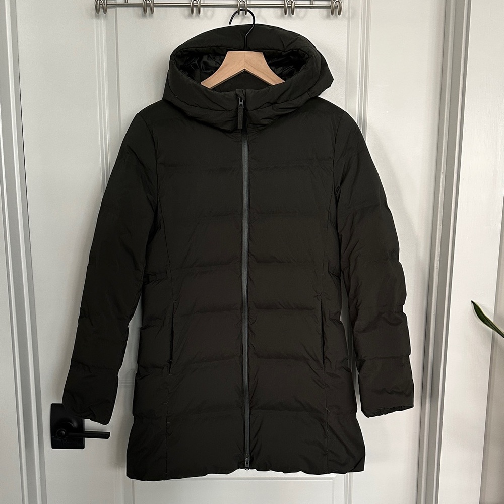 Uniqlo Seamless Down Short Coat Puffer Jacket - Dark Green - Size XS